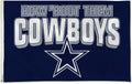 Dallas Cowboys 3x5 Feet Flag Banner, Team Slogan, Metal Grommets, Single Sided, Indoor or Outdoor Use