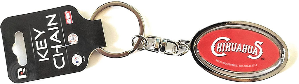 El Paso Chihuahuas Premium Metal Keychain, 2-Sided Spinner, Oval Fob
