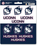 University of Connecticut Huskies 12-Piece Mini Decal Sticker Set, 5x6 Inch Sheet, Gift for football fans for any hard surfaces around home, automotive, personal items