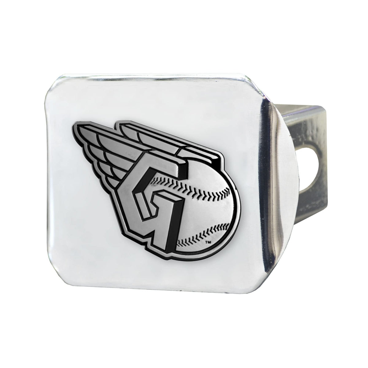 Cleveland Guardians Hitch Cover Solid Metal with Raised Chrome Metal Emblem, 2 Inch Square, Type III