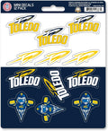 University of Toledo Rockets 12-Piece Mini Decal Sticker Set, 5x6 Inch Sheet, Gift for football fans for any hard surfaces around home, automotive, personal items