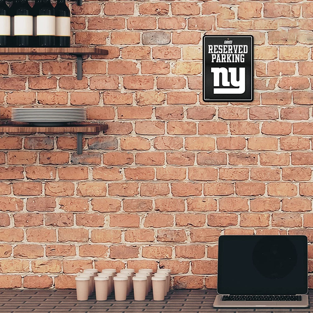 New York Giants Metal Parking Sign, Carbon Fiber Design 8.5x11 Inch