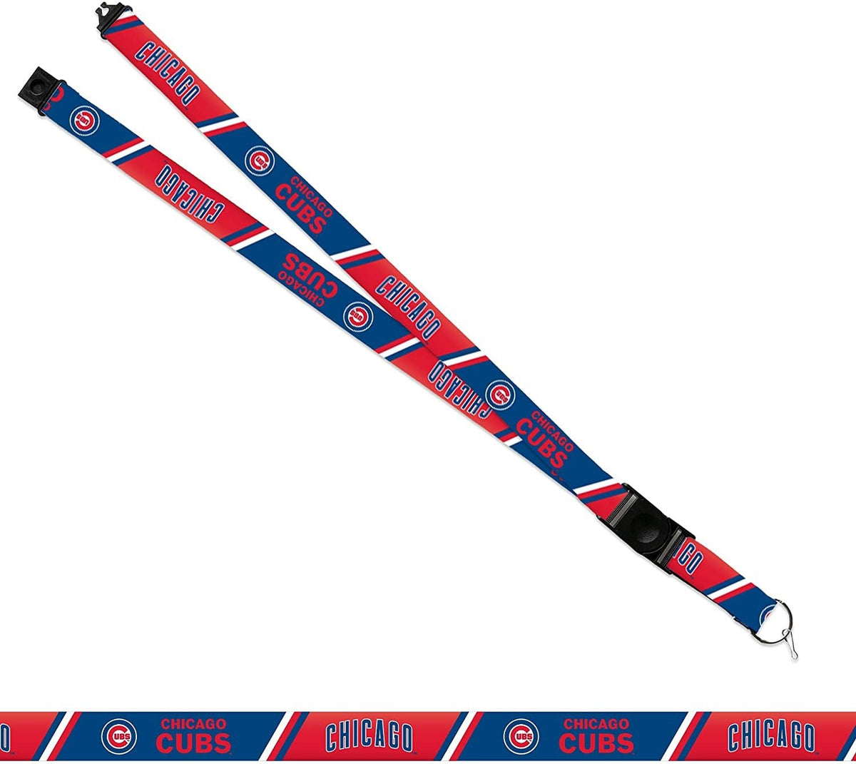 Chicago Cubs Lanyard Keychain Double Sided 18 Inch Button Clip Safety Breakaway