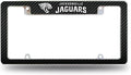 Jacksonville Jaguars Premium Metal License Plate Frame Tag Cover, Carbon Fiber Design, 12x6 inch, Pre-Drilled Holes, Officially Licensed