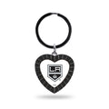 Los Angeles Kings Metal Keychain, Team Color Rhinestone Heart