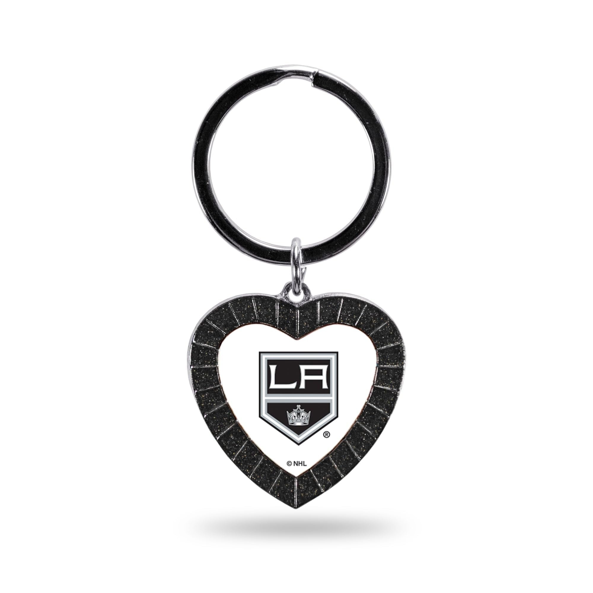 Los Angeles Kings Metal Keychain, Team Color Rhinestone Heart