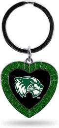 Utah Valley Wolverines NCAA Rhinestone Heart Colored Keychain, Green, 3-inches in length