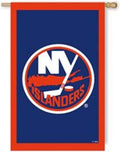 New York Islanders Premium Double Sided House Flag Banner, Applique Embroidered, 28x44 Inch, Display Pole Sold Separately