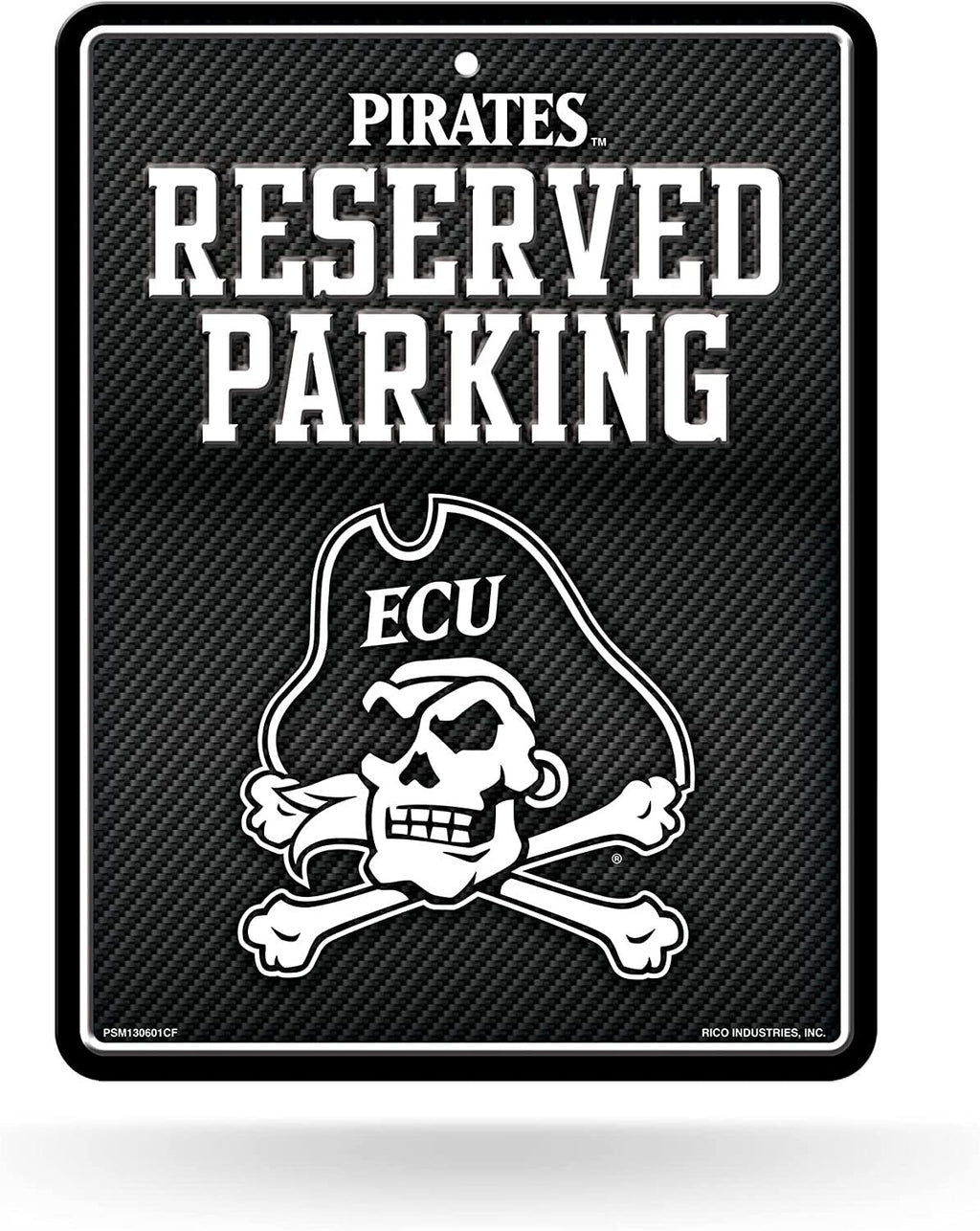 East Carolina University Pirates ECU Metal Parking Sign, Carbon Fiber Design 8.5x11 Inch