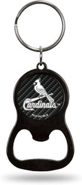 St Louis Cardinals Keychain Bottle Opener Carbon Fiber Design Metal Baseball