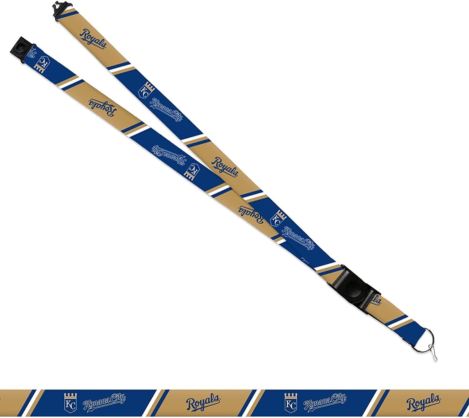 Kansas City Royals Lanyard Keychain Double Sided 18 Inch Button Clip Safety Breakaway