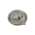 Bemidji State University Beavers Premium Solid Metal Raised Auto Emblem, Antique Nickel Finish, Shape Cut, Adhesive Backing, Size Varies