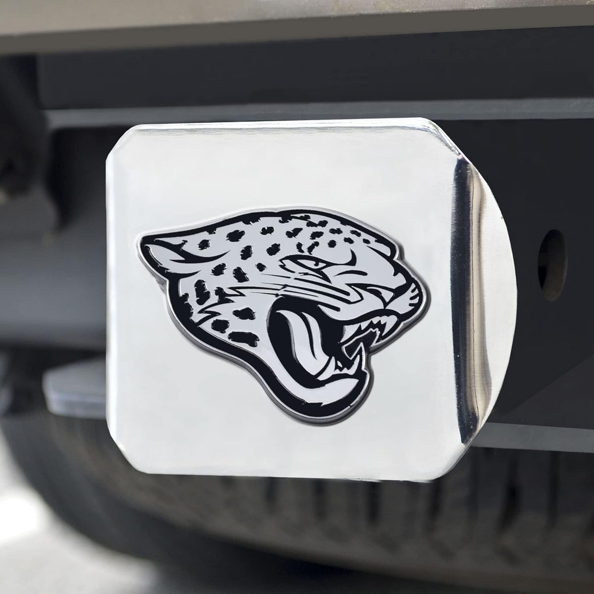 Jacksonville Jaguars Hitch Cover Solid Metal with Raised Chrome Metal Emblem 2" Square Type III