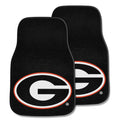 University of Georgia Bulldogs 2-Piece Vehicle Carpet Mat Set, Black, Front Row Automotive Floor Mats, Non-Slip Backing, 18x27 Inch Each, Team Colors, Officially Licensed