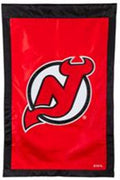 New Jersey Devils Premium Double Sided House Flag Banner, Applique Embroidered, 28x44 Inch, Display Pole Sold Separately