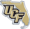 University of Central Florida Knights UCF Auto Emblem Aluminum Metal Embossed State Shape Design