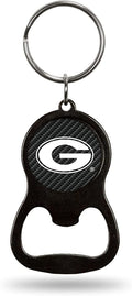University of Georgia Bulldogs Keychain Bottle Opener Carbon Fiber Design Metal