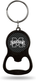 Mississippi State University Bulldogs Premium Solid Metal Keychain Bottle Opener, Carbon Fiber Design