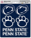 Penn State University Nittany Lions 6-Piece Decal Sticker Set, 5x6 Inch Sheet, Gift for football fans for any hard surfaces around home, automotive, personal items