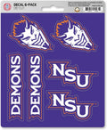 Northwestern State University Demons 6-Piece Decal Sticker Set, 5x6 Inch Sheet, Gift for football fans for any hard surfaces around home, automotive, personal items