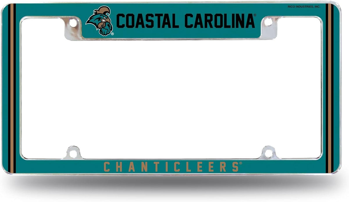 Coastal Carolina University Chanticleers Metal License Plate Frame Chrome Tag Cover 12x6 Inch Alternate Design