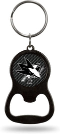 San Jose Sharks Keychain Bottle Opener Carbon Fiber Design Metal Hockey