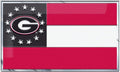 University of Georgia Bulldogs Color Auto Emblem State Flag Design Aluminum Metal