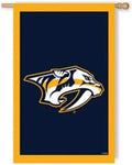 Nashville Predators Premium Double Sided House Flag Banner, Applique Embroidered, 28x44 Inch, Display Pole Sold Separately