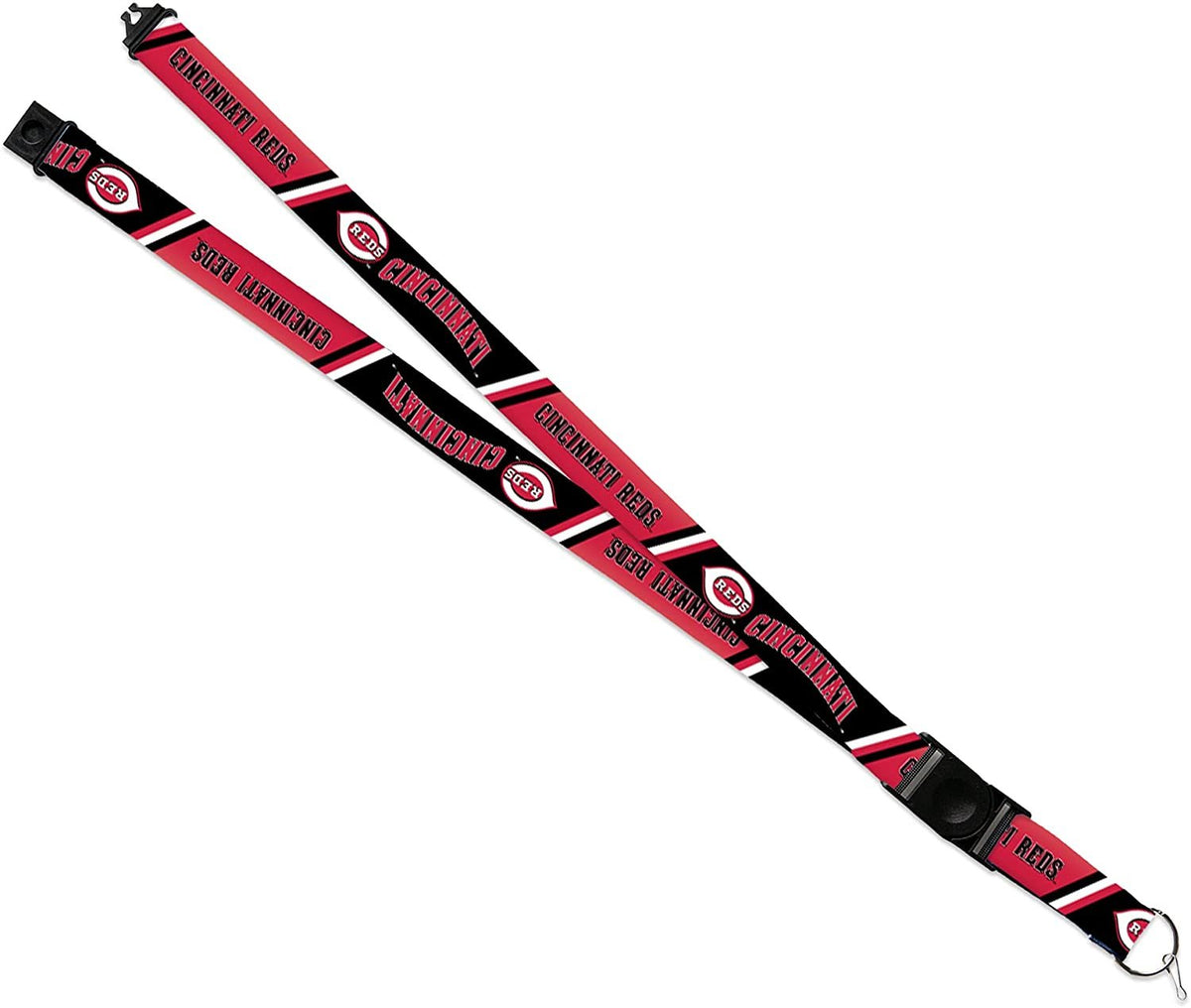 Cincinnati Reds Lanyard Keychain Double Sided 18 Inch Button Clip Safety Breakaway