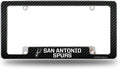 San Antonio Spurs Premium Metal License Plate Frame Tag Cover, Carbon Fiber Design, 12x6 inch, Pre-Drilled Holes, Officially Licensed