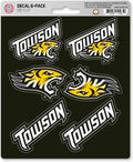 Towson University Tigers 6-Piece Decal Sticker Set, 5x6 Inch Sheet, Gift for football fans for any hard surfaces around home, automotive, personal items