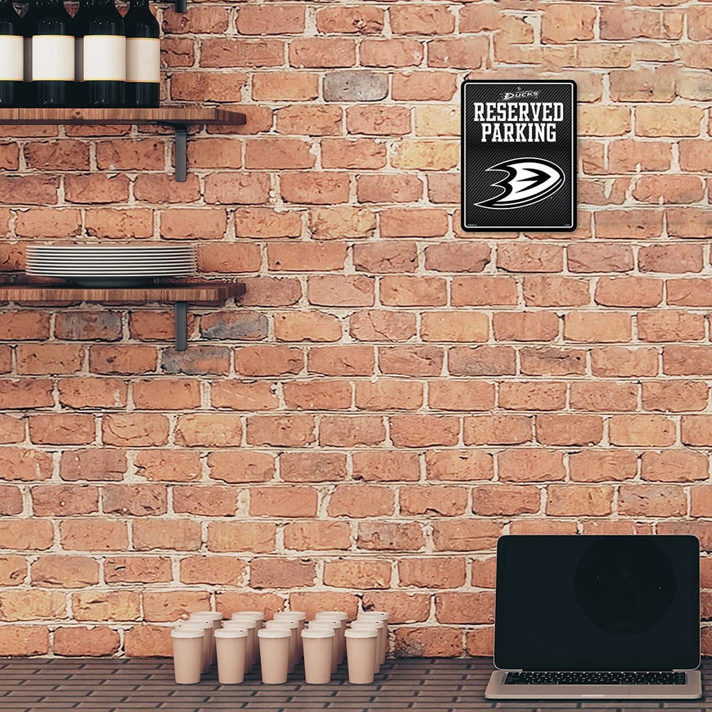 Anaheim Ducks Metal Parking Sign, Carbon Fiber Design 8.5x11 Inch