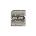 University of Wisconsin Stout Blue Devils Solid Metal Auto Emblem, Antique Nickel Finish, Raised, Die Cut, 3.5 Inch, Adhesive Tape Backing