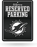 Miami Dolphins Metal Parking Sign, Carbon Fiber Design 8.5x11 Inch