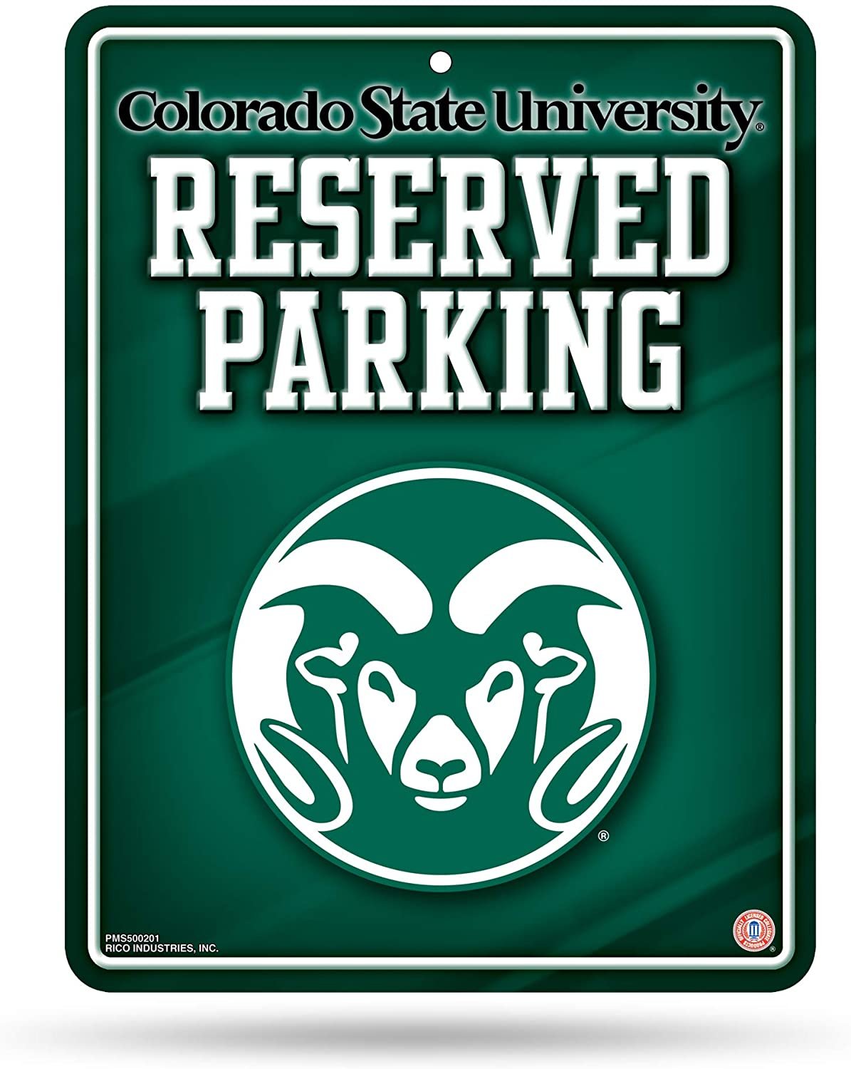 Colorado State University Rams Metal Wall Parking Sign, 8.5x11 Inch, Primary Design, Great for Man Cave, Bed Room, Office, Home Decor