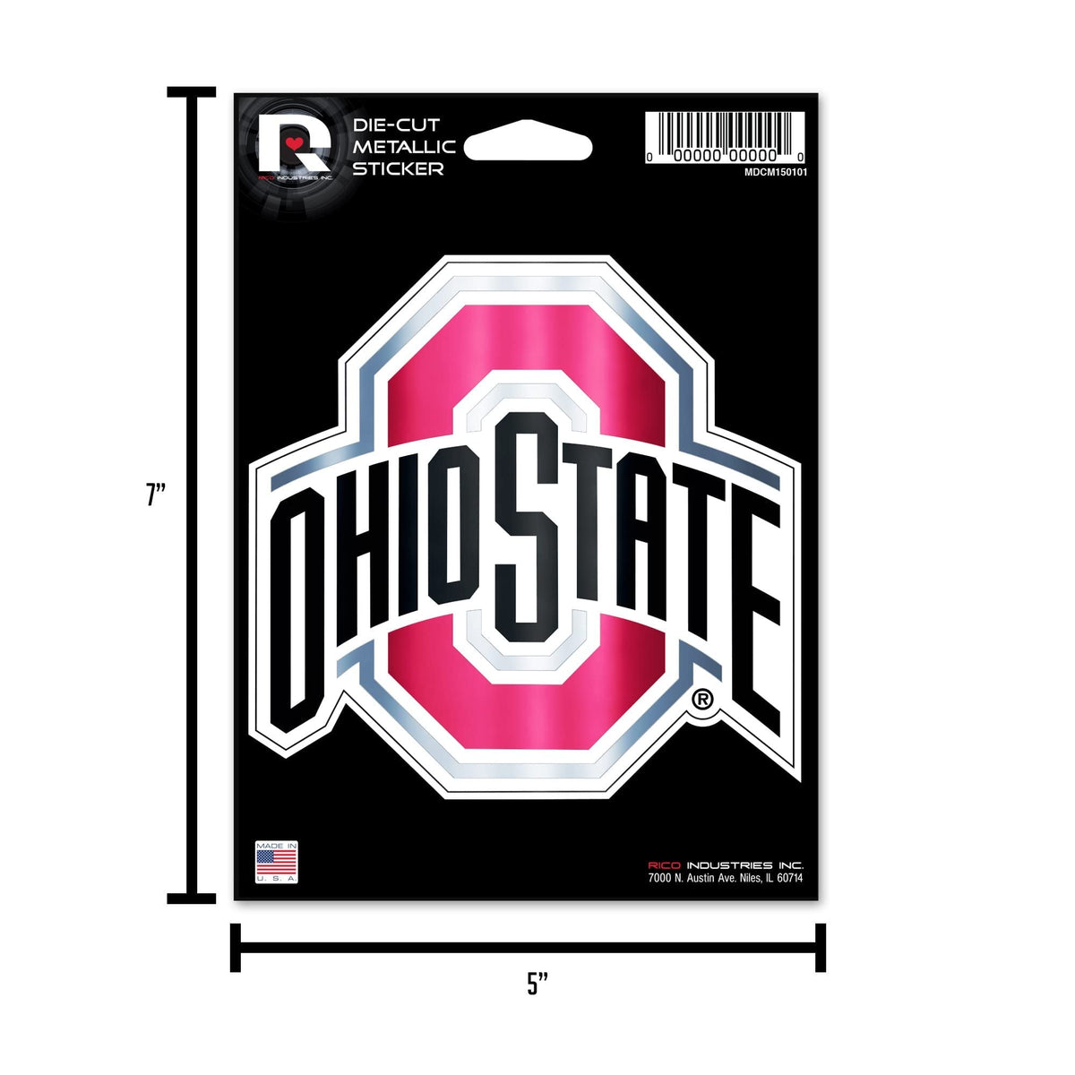 Mississippi State University Bulldogs 5 Inch Die Cut Flat Vinyl Decal Sticker Chrome Metallic Shimmer Design Adhesive Backing