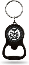 Colorado State University Rams Premium Solid Metal Keychain Bottle Opener, Carbon Fiber Design