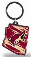 Arizona Coyotes Metal Keychain State Shape