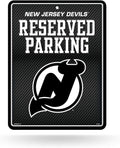 New Jersey Devils Metal Parking Sign, Carbon Fiber Design 8.5x11 Inch