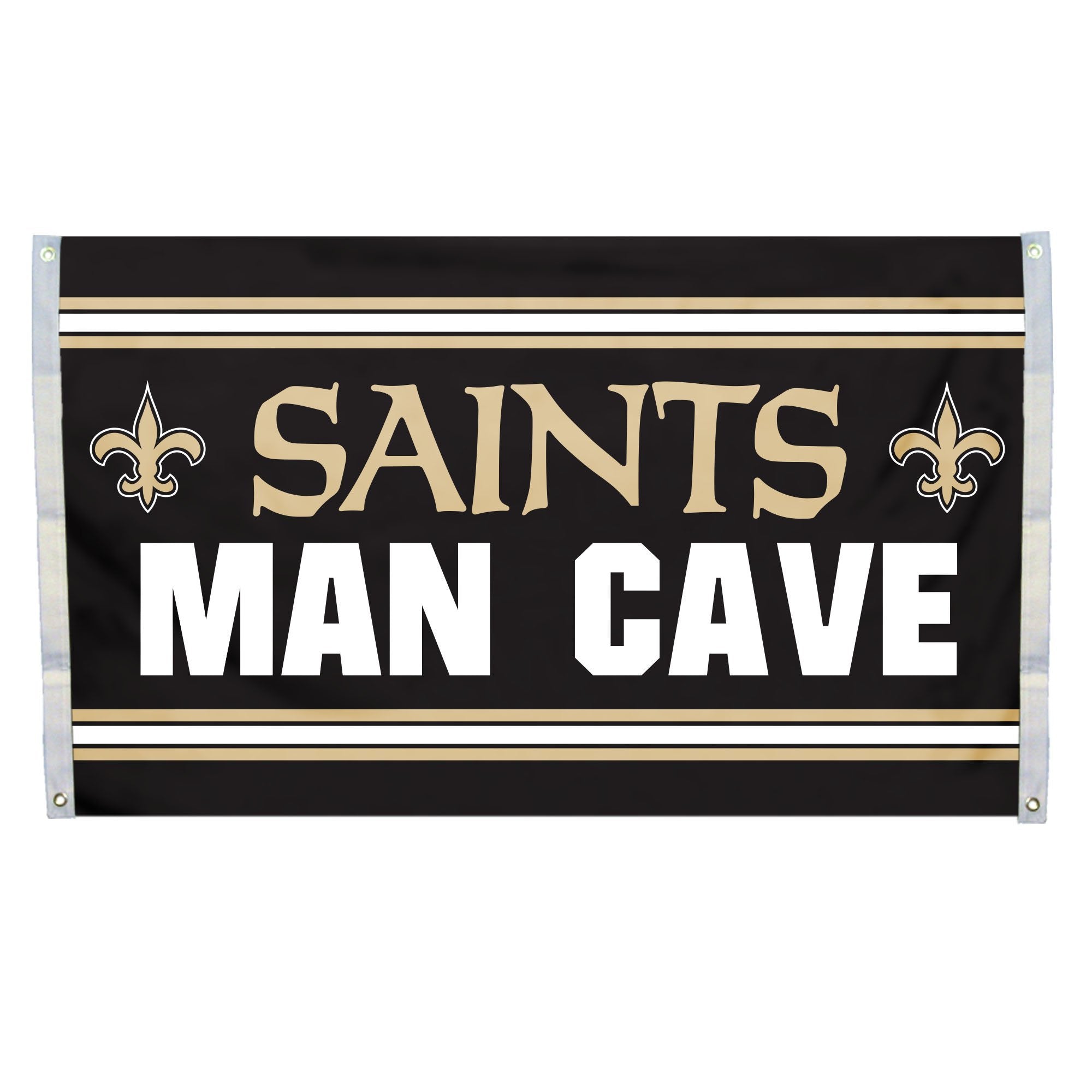 New Orleans Saints Premium Flag Banner, 3x5 Feet, Man Cave Design, Metal Grommets, Indoor Outdoor Display