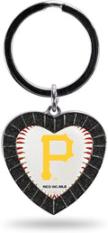 Pittsburgh Pirates Keychain Rhinestone Heart Decal Emblem Team Color Baseball
