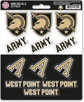Army West Point Black Knights Cadets 12-Piece Mini Decal Sticker Set, 5x6 Inch Sheet, Gift for football fans for any hard surfaces around home, automotive, personal items