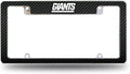 New York Giants Metal License Plate Frame Chrome Tag Cover Carbon Fiber Design 6x12 Inch