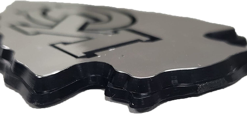 Detroit Red Wings Auto Emblem, Silver Chrome Color, Raised Molded Shape Cut Plastic, Adhesive Tape Backing