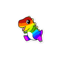 LGBTQ Tyrannosaurus Rex Cartoon - Bubble-free stickers