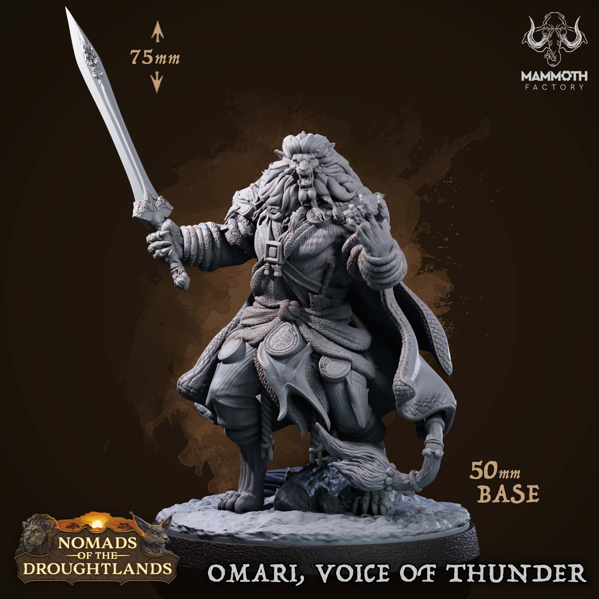 Omari, Voice of Thunder (Male Leonin Noble)