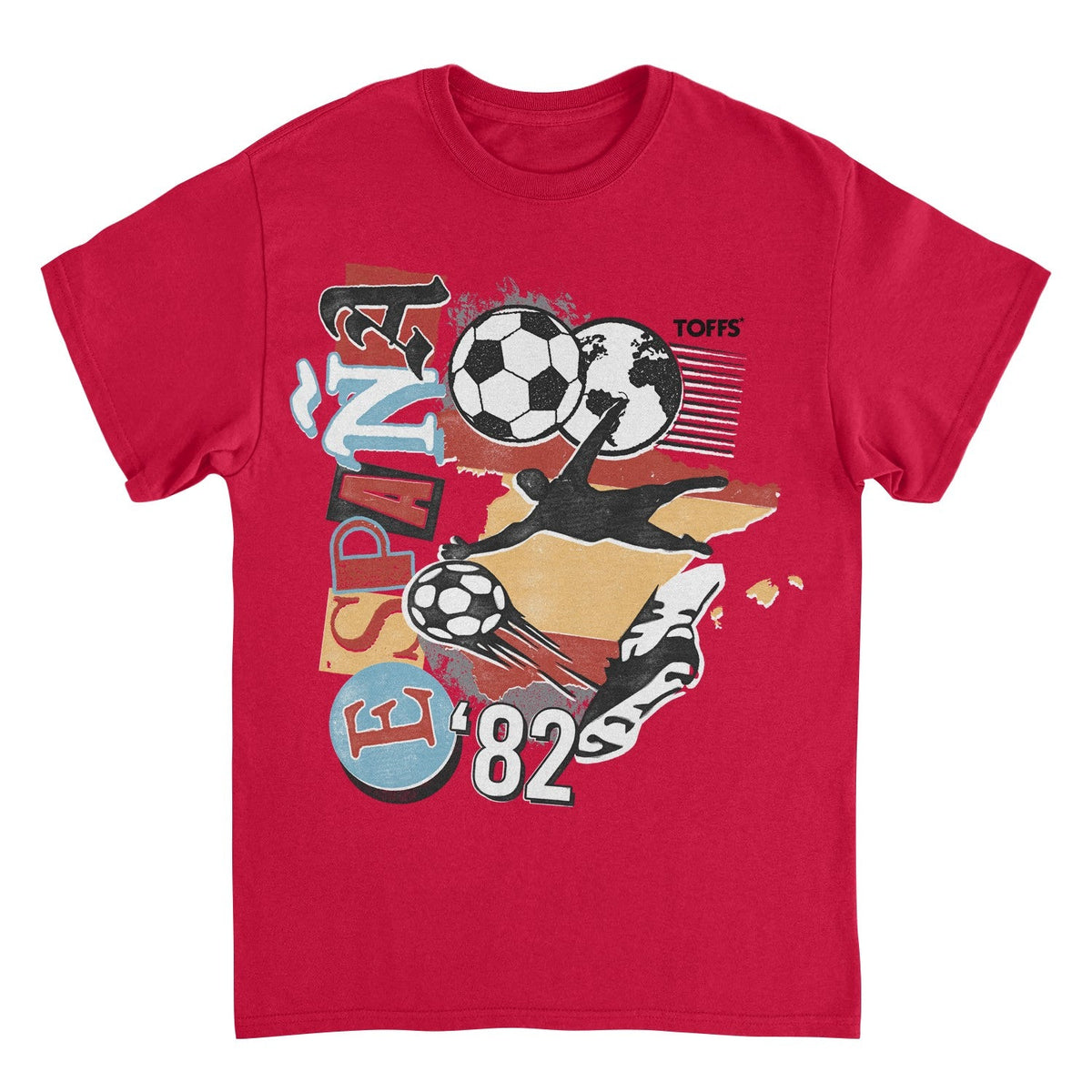 Toffs Retro Soccer Futbol Espana Red T-Shirt