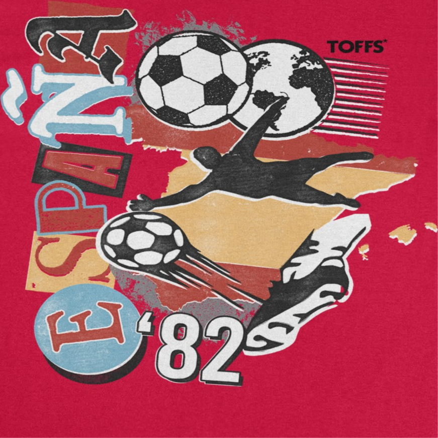 Toffs Retro Soccer Futbol Espana Red T-Shirt