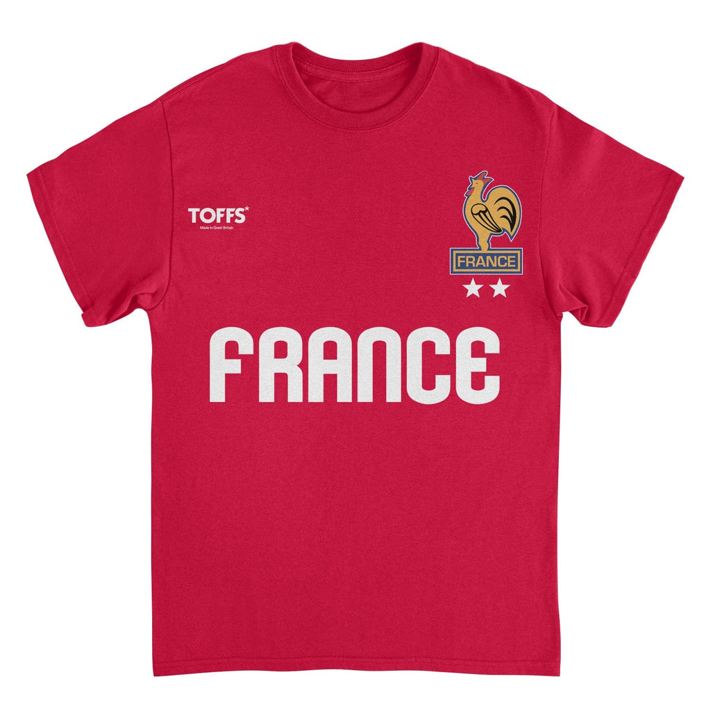Toffs Retro Soccer Futbol France Red T-Shirt