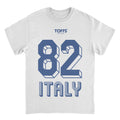 Toffs Retro Soccer Futbol Blue Italy White T-Shirt